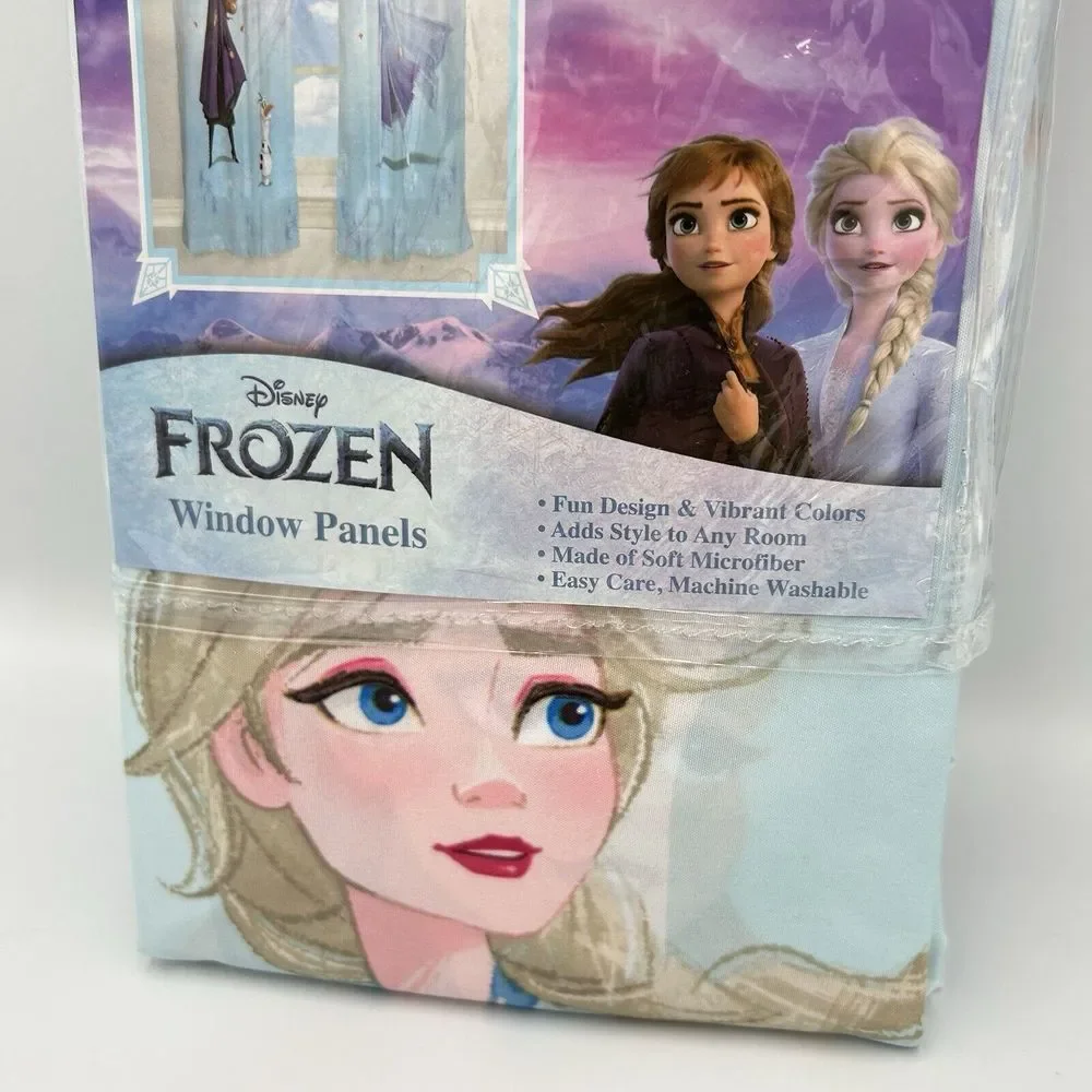 Disney Frozen Kids Bedroom Window‎ Curtain Set, 2 Panels, 63